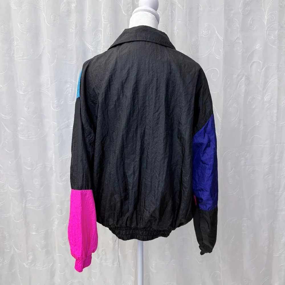 Vintage Red Pepper Action Wear Windbreaker Jacket Colorblock 80s 90s Neon Medium